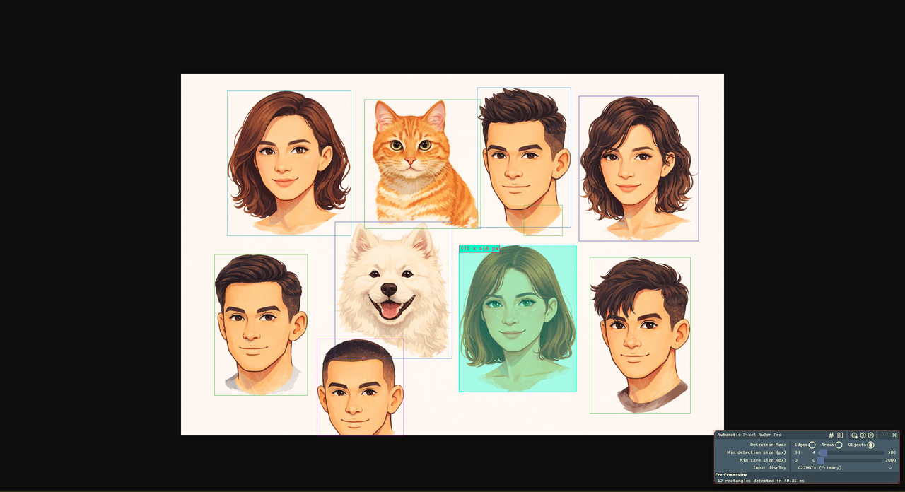 One box per face on an illustration