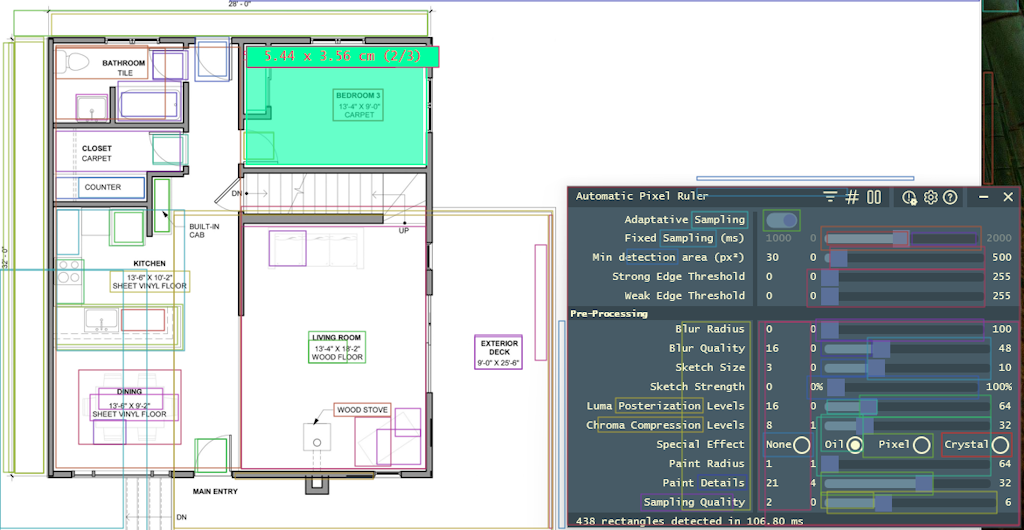 Automatic Pixel Ruler samples - Floor plan
