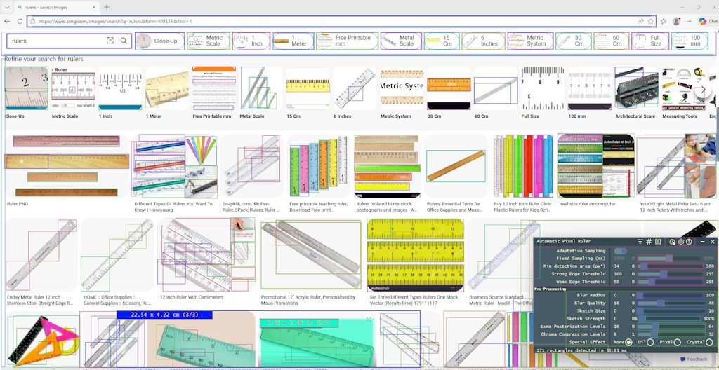 Automatic Pixel Ruler samples - Web1
